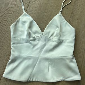L’Agence White Silk Bustier Top Size 4